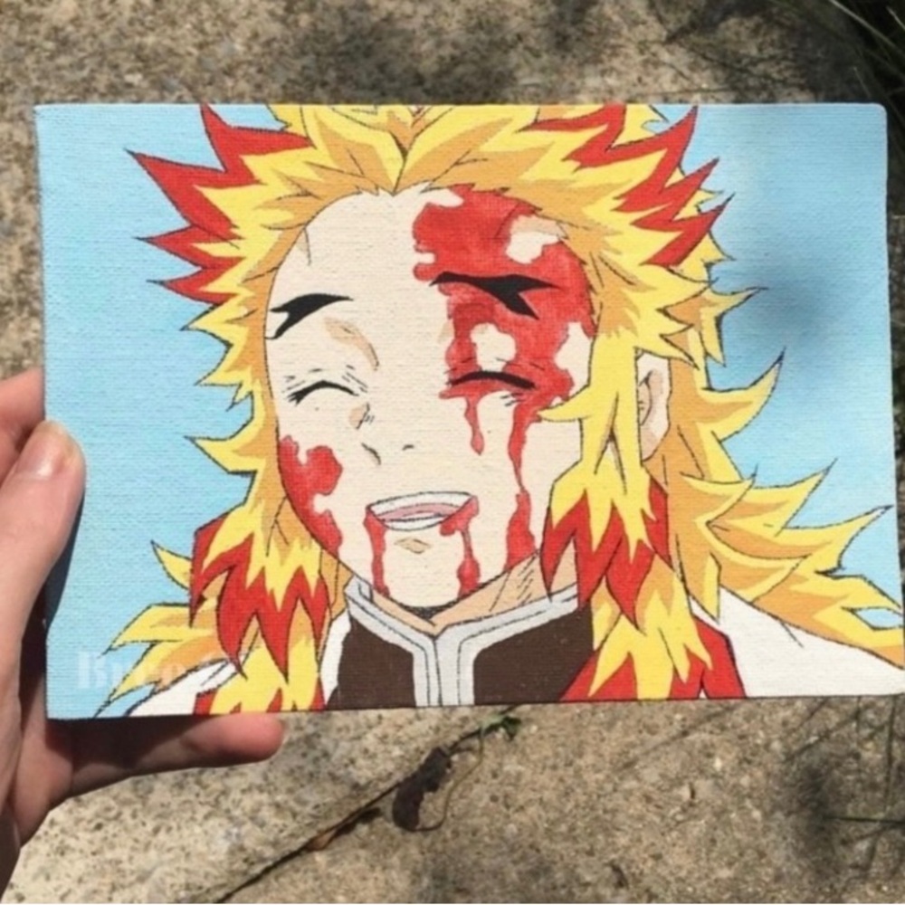 NEW ORIGINAL KYOJURO RENGOKU DEMON
SLAYER POOR BABY ANIME ART PRINT